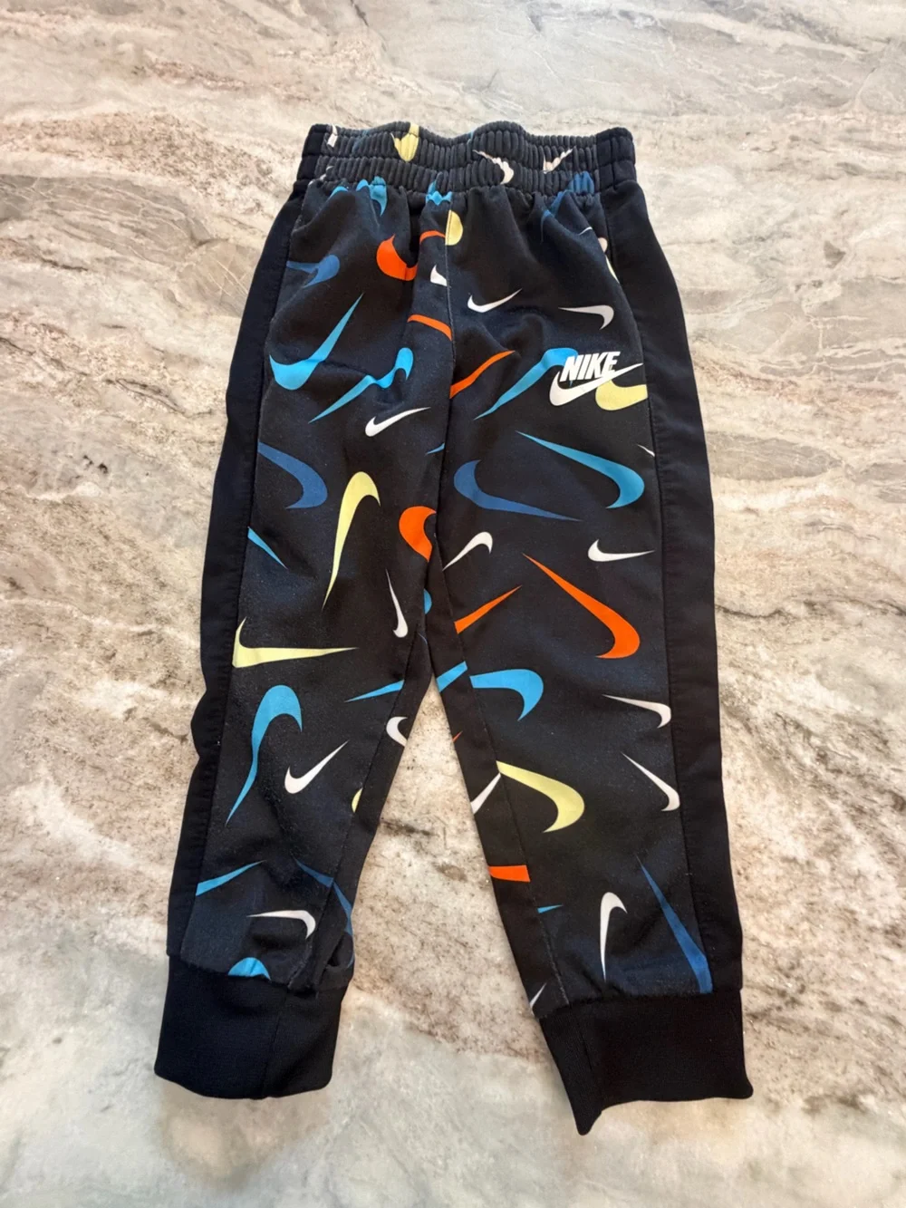 Nike Toddler Boys 3T Black Multicolor Swoosh Tricot Jogger Pants